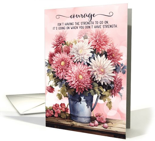 12 Step Encouragement Pink Chrysanthemums LGBTQ card (1882912)
