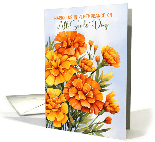 All Souls' Day Remembrance Marigolds Blank card (1883878)