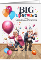 Granddaughter’s Birthday Funny Old Grandma and Grandpa Big Wishes card