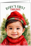 Baby’s First Christmas Sweet Asian American Boy card