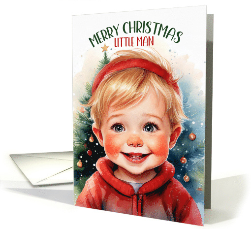 for Young Boy on Christmas Sweet Little Blond Child card (1887520)