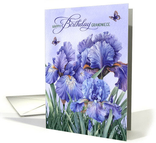 For Grandniece's Birthday Purple Iris with Butterflies card (1888298)