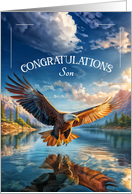for Son Scout Congratulations Soaring Eagle card