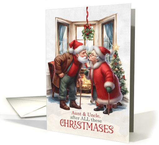 for Aunt and Uncle Mistletoe Kiss Years of Christmases card (1889034)