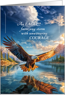 Encouragement Soaring Eagle Over a Mountain Lake card