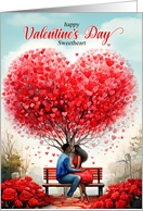 Sweetheart Valentine African American Couple Heart Tree and Roses card