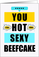 Sexy Beefcake Gay Partner Love and Romance Funny Typography card