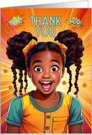 Thank You Happy African American Girl in Pop Art Style card