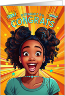 Straight A’s Congratulations African American Teen Girl Pop Art Style card
