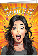 11th Grade Graduate Asian American Teenage Girl Pop Art Style card