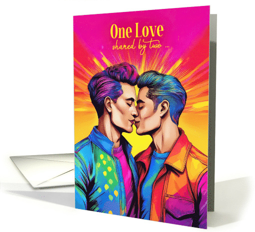 Gay Anniversary Couple Rainbow Pop Art LGBTQ Theme card (1895472)