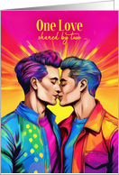 Gay Anniversary Couple Rainbow Pop Art LGBTQ Theme card