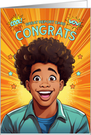 Report Card Congratulations African American Teenage Boy Pop Art card