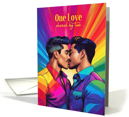 Partner Gay Anniversary Latin American Couple Rainbow Pop Art card