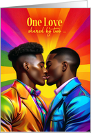 Gay Anniversary African American Couple Rainbow Pop Art Theme card