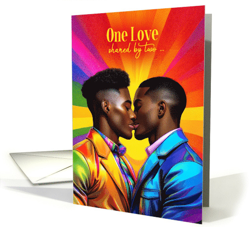 Partner Gay Anniversary African American Couple Rainbow Pop Art card