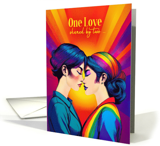 Partner Gay Anniversary Asian American Lesbian Couple Rainbow card