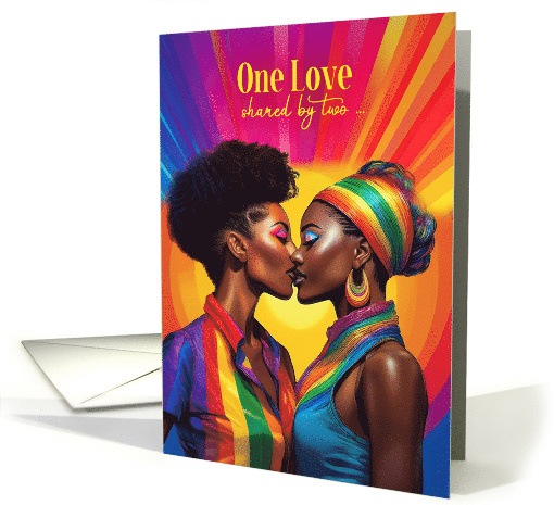 Partner Gay Anniversary Asian American Lesbian Couple Rainbow card