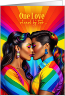 Partner Gay Anniversary Latin American Lesbian Couple Rainbow card