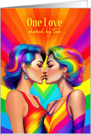 Gay Anniversary Lesbian Couple Rainbow Pop Art card