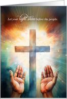 Religious Life Anniversary Open Hands to God with Cross card