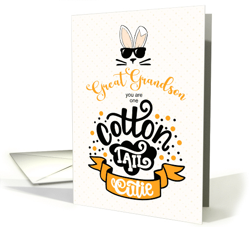 Great Grandson Easter Cotton Tail Cutie Orange and Black card