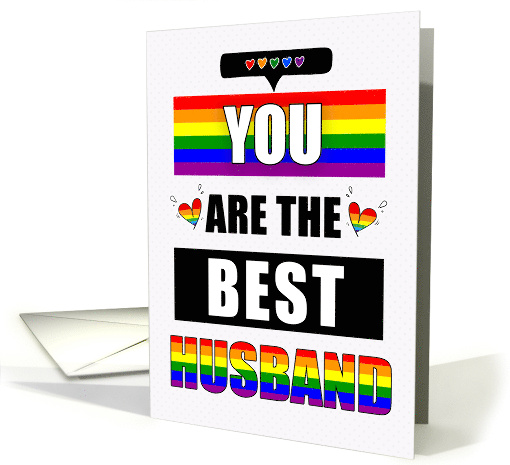 Husband Love and Romance Typography with LGBTQ Rainbow card (1901372)