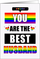 Husband Love and Romance Typography with LGBTQ Rainbow card