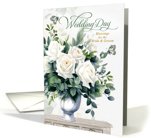 Religious Wedding Congratulations White Roses card (1903160)