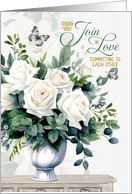 Commitment Ceremony Congratulations White Roses card
