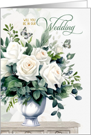 Will You Be in Our Wedding White Roses and Butterflies card