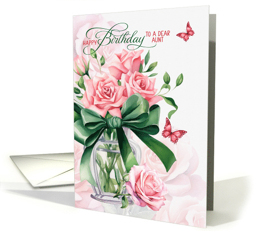 for Aunt's June Birthday Pink Roses with Butterflies card (1904834)