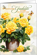 Associates Degree Graduation Congratulations Pot of Yellow Roses card