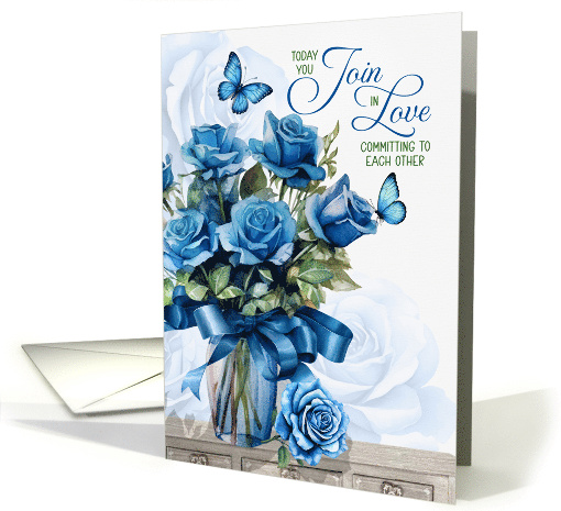 Gay Wedding Congratulations Vase of Blue Roses card (1909202)