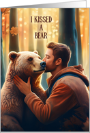 Gay Love Romance I Kissed a Bear and Liked It card