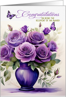 Award Recognition Purple Roses and Butterflies card