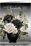 Loss of a Son in Law Sympathy Vase of Black and White Roses card