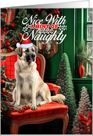 Anatolian Shepherd Christmas Dog Nice with a Hint of Naughty card