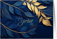 Get Well from Group Navy Blue and Golden Colored Botanicals card