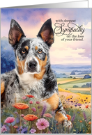 Sympathy Australian Cattle Dog in a Field of Wildflowers card