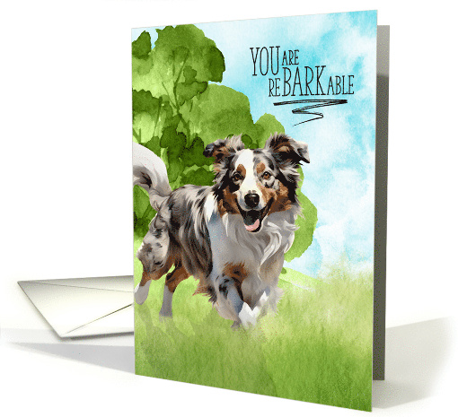 Congratulations reBARKable Australian Shepherd Dog in the Country card