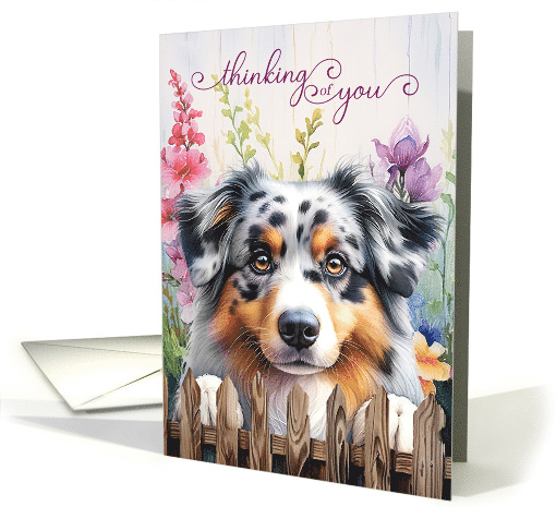 Thinking of You Australian Shepherd Dog Garden Fence with... (1919224)
