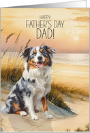 Father’s Day Australian Shepherd Dog Beach Cove card