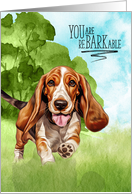 Congratulations reBARKable Basset Hound Dog in the Country card
