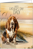 Father’s Day Basset Hound Dog Beach Cove card