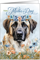 Mother’s Day Anatolian Shepherd Dog with Wildflower Botanials Blue card