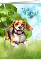 Congratulations reBARKable Beagle Dog in the Country card