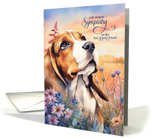 Sympathy Beagle Dog in a Wildflower Meadow card (1921048)