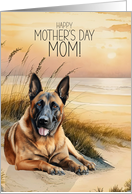 Mother’s Day Belgian Malinois Shepherd Dog Beach Cove card