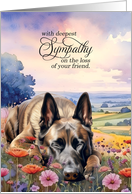 Pet Sympathy Belgian Malinois Shepherd Dog in a Field of Wildflowers card